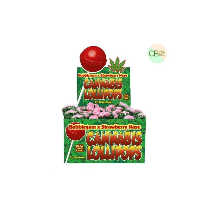 Sucette CBD Lollypops Bubble Gum & Strawberry Sucette CBD Lollypops Bubble Gum & Strawberry